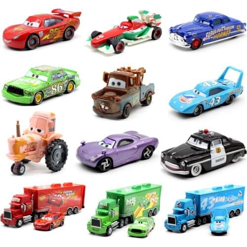 24Style Disney Pixar Cars 2 Storm Cars 3 Mater Vehicle 1:55 Diecast Metal Alloy Toys Model Car Birthday Gift Toy For Kids Boy