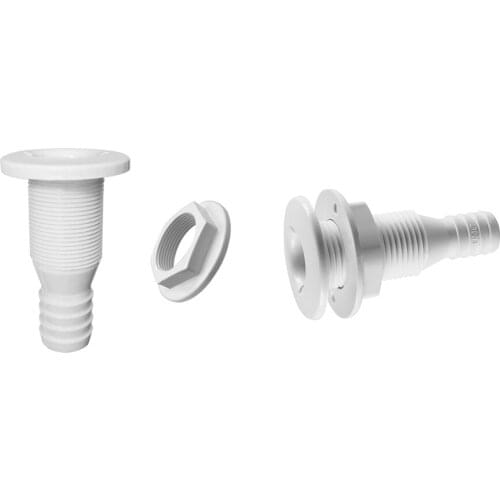 2x 5 / 8in White Nylon Thru Hull Bilge Pump And Ventilation Hose For Boat