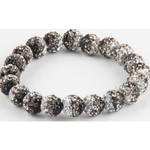 10mm 4pcs/lot p4645 mix Gradual Change multicolor mixed Crystal Disco Pave Ball bead Bracelets Bangles for men women