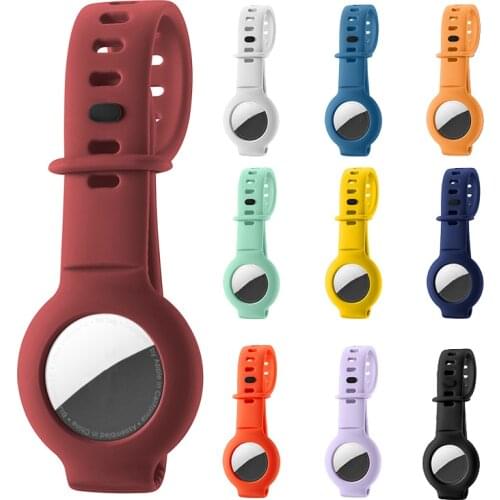 Retainer Cases For Apple Airtags Location Trackers High-quality Durable Solid Silicone Buckle Anti-Lost Protective Covers strap