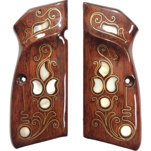 Belgium Browning Hp 14'lü Special Series Laser Cutting Pearl Inlaid Wooden Grip Mod35
