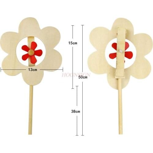 Kindergarten childrens wooden animal windmill art handmade painting educational toys
