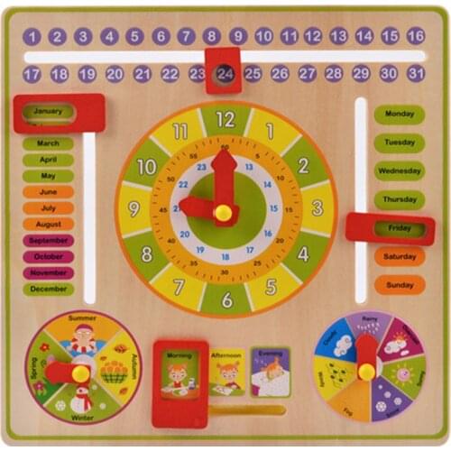 Baby Wooden Toy Children Learning Developmental Multifunction Flap Abacus Wood Clock Kids Intelligence Educational Toy Gift