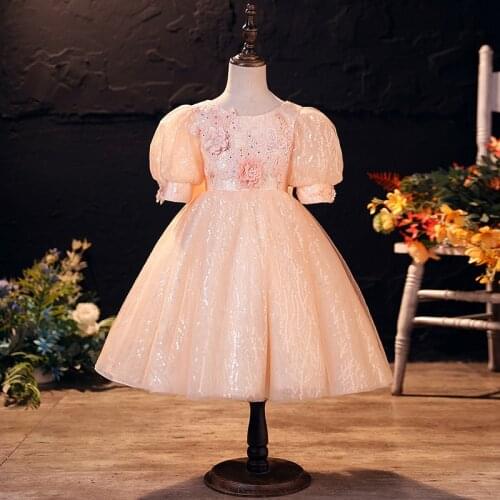 Children Formal Elegant Dress for Girl Birthday Party Ball Gown Kids First Communion Dresses Teenager Girls Boutique Clothes