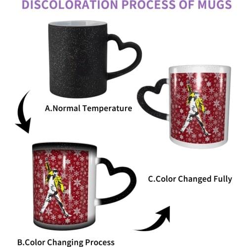 DIY Personalized Magic Mug Queen band Heat Sensitive Ceramic Mugs Color Changing Coffee Milk Cup Gift Print Pictures