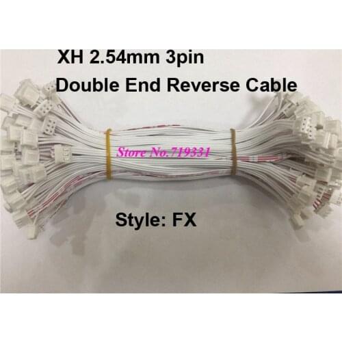 10pcs JST 2.54mm XH 3-Pin Double-end 2 Male Connector Plug with cable Lenght 100mm