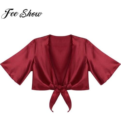 Женские атласные рубашки FEESHOW China At AliExpress