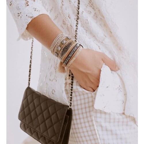 BLUESTAR Turkish Evil Eye Bracelet MIYUKI Bead Bracelet Micro Pave Crystal Pulseras Mujer Moda Handmade Tassel