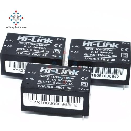 HLK-PM01 HLK-PM03 HLK-PM12 AC-DC 220V to 5V/3.3V/12V Step Down Buck Converter Power Supply Module for Intelligent Household