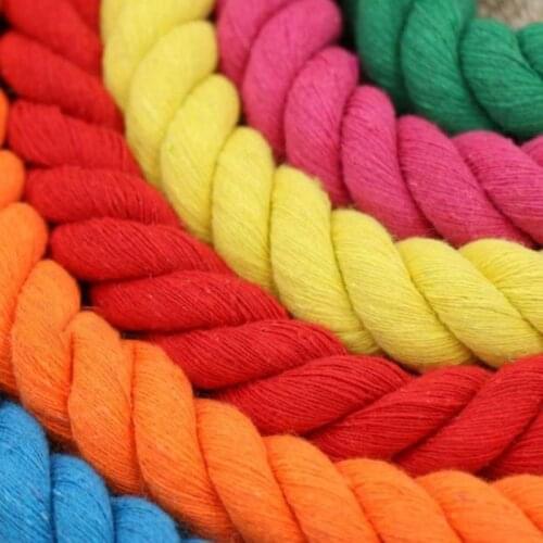 20mm Thick Cotton Rope Handmade Diy Accessories Three-Strand Colored Thick Twisted Rope Decorative Design