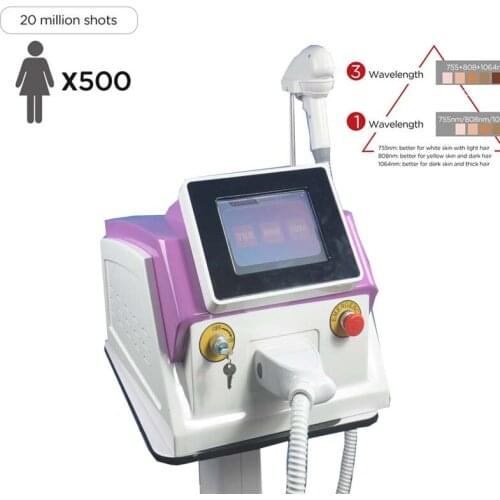Hot selling soprano ice laser titanium with 3 wavelength 808nm 755nm 1064nm diode laser