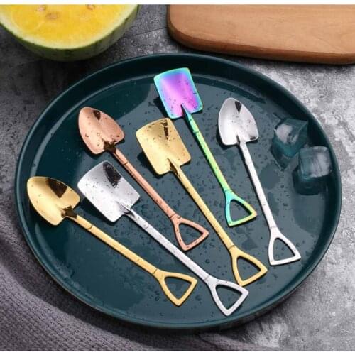 High Quality Stainless Steel Spoon Retro Kitchen Tableware Watermelon Ice Cream Honey Creative Spoon Kitchen Tool