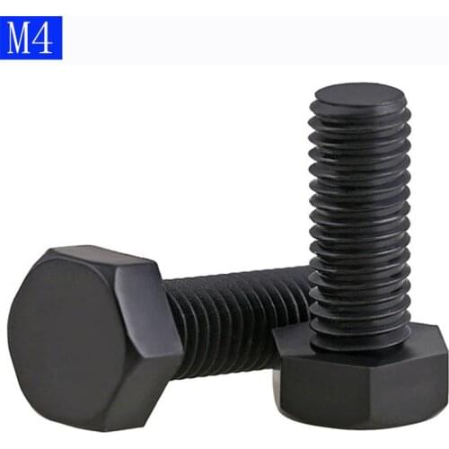 M4 x 0.7 Black Plastic Nylon External hex Black Plastic Nylon Hexagon Head Cap Set Screws bolts DIN 933