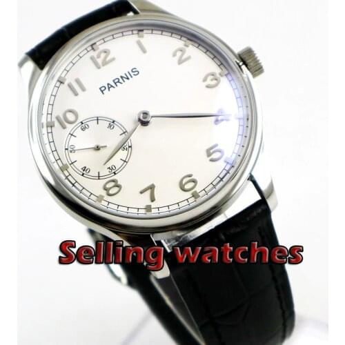 Parnis 44mm Hand Winding Mechanical Watches 17 Jewels Movement Hand Wind Watch Wrist Watches