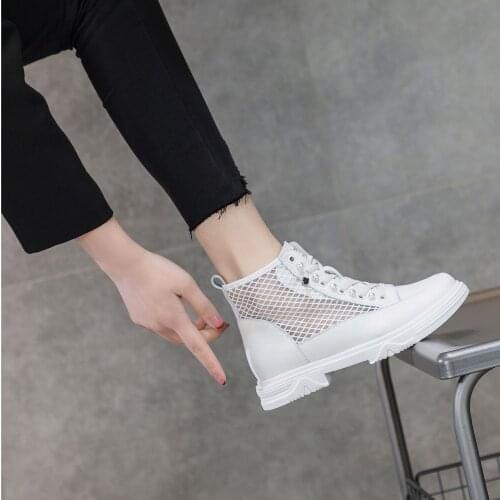 Fashionable Martin ankle boots mesh spring and summer 2021 new summer breathable British cool boots womens shoe trend