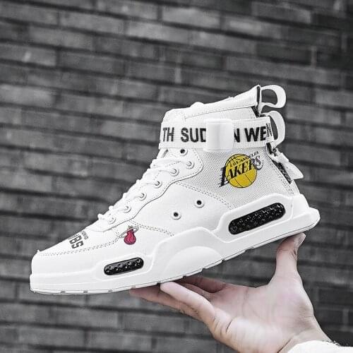 Mens High Top Fashion Leather Sneakers Trend Hot Sale Comfortable Man Casual Shoes Outdoor Non-slip Breathable Men Shoes 36-44