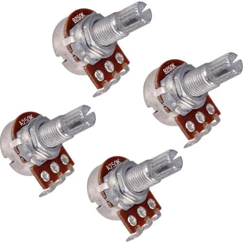 Guitar Potentiometer Audio POTS A250K & B250K OHM Replacement for Electric Guitar Pack of 4