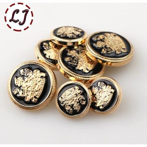 New arrived 10pcs/lot fashion gold sewing metal button decorative buttons British style for overcoat garment accessories DIY