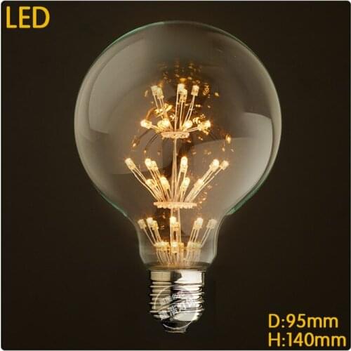 Sample New G95 star LED 3W Christmas decorative bulb E27 edison110-240V Filament Bulb Edison Lamp for Home Decoration Lighting