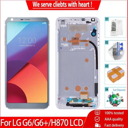 5.7" Original LCD For LG G6 G6+ H870 H872 H870DS LS993 VS998 US997 LCD Display Touch Screen With Frame Assembly Replacement
