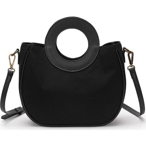 Original niche design handbag women commuting to work art simple fashion canvas bucket bag summer