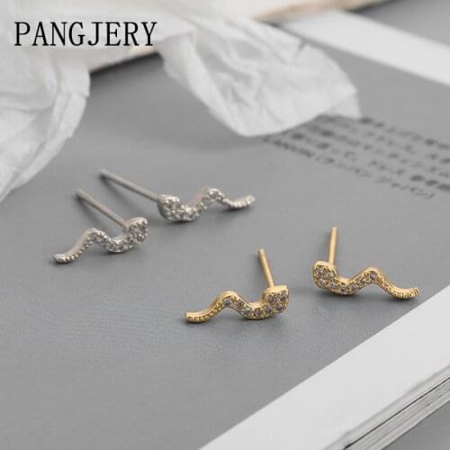 PANGJERY 925 Sterling Silver Little Snake Earrings for Women INS Fashion Creative Exquisite Animal Styling Party Jewelry Gifts