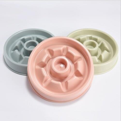 Pet Cat and Dog Bowl Plastic Feeder Anti Choke Dog Bowl Puppy Cat Slow Down Eatting Feeder Healthy Diet Dish Jungle Design