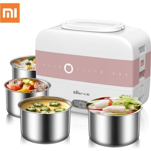 Xiaomi Electric Lunch Heating Box Meals Portable Electric Multi Cooker Rice Cooker Food Container Warmer EU/AU/UK/US Plug 220V