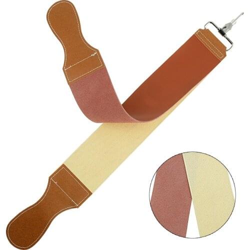 Premium Canvas and Leather Sharpening Strop for Knife Polishing Barber Straight Razor Shaving Belt Strap Sharpener Tools