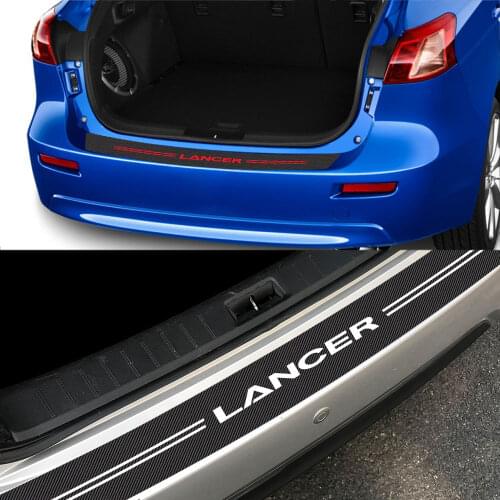 Carbon Fiber Protector Car Rear Bumper Stickers For Mitsubishi Lancer 10 3 9 Auto Trunk Guard Anti-Scratch Trim Car Accessories
