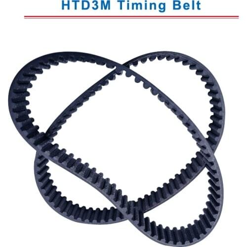 HTD3M Timing Belt with circular teeth 3M-501/504/507/511/513/516/519/522/525/528 teeth pitch 3mm belt width 10/15 mm