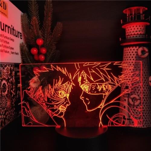 Naruto Uchiha Obito Hatake Kakashi 3D Night Lights Anime Lamp Led Shippuden Lighting Shippuden Touch Sensor Xmas Gift Illuminate