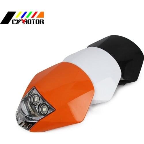 Universal Headlight Head Double Dual Light Bulb For KTM HONDA YAMAHA SUZUKI KAWASAKI EXC SX YZF Enduro Dirt Pit Bike Motorcycle
