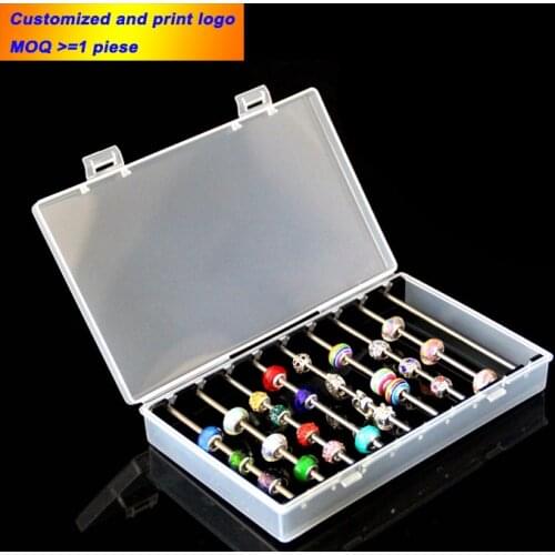 Customized Pandora Charm Beads Holder Bracelet Jewelry Display Storage Box Troll Chamilia Beads Show Case Organizer with Cover