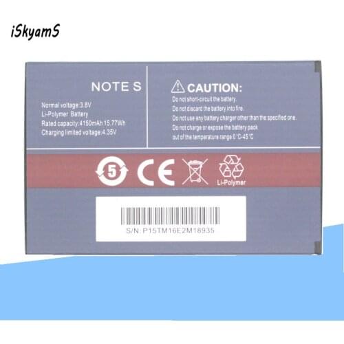 ISkyams 1x 4150mAh CUBOT Note S Replacement backup battery For CUBOT Note S Cell Phone