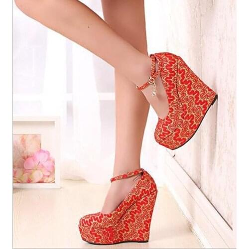 Womens Shoes Sexy Round Toe Wedges Heel Platform Pumps High Heels US size 4-10.5 No.1258-9A