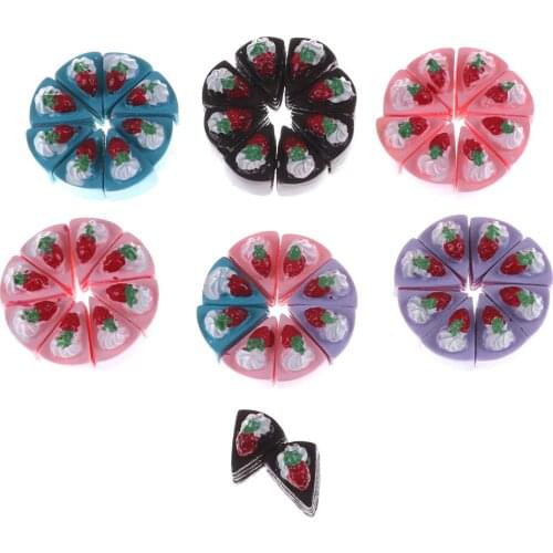 10Pcs Artificial Fake Resin Food Cake Cute Flat Back DIY Miniature Cabochon Decorative Craft Play Doll House Toy Kitchen Toys