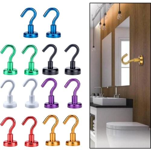 2 Pieces Magnetic Hook ers Magnet Holder Strong Suction Indoor ing Hardware