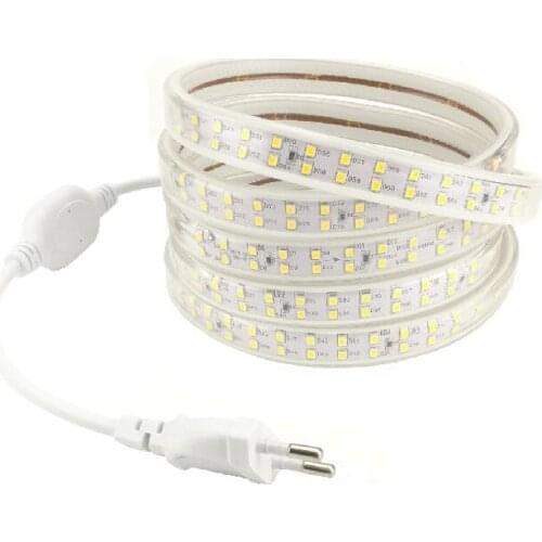 2835 LED Lamp Double Row Strip 220 V 180L/M Flexible Strips Ruban Home Ceiling Ribbon Waterproof IP67 tira