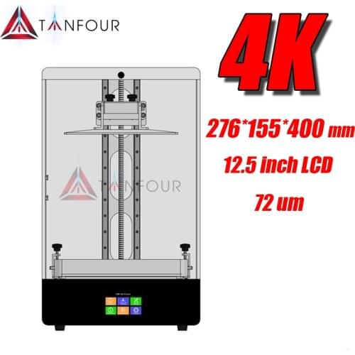 Tianfour 4K resin sla/dlp/lcd 3D Printer use 405nm uv resin with large huge print volume 12.5inch lcd screen