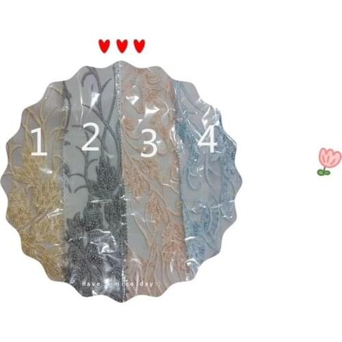 4 colors beautiful embroidered lace fabric BZL-71316 french net lace fabric for nigerian Wedding dress