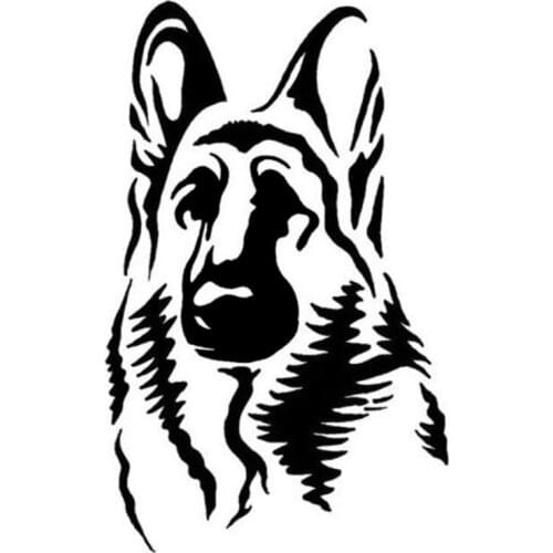 9.4*15.2CM German Shepherd Shepard Dog Car Sticker Car Styling Window Decorative Decals Black/Silver C6-0343