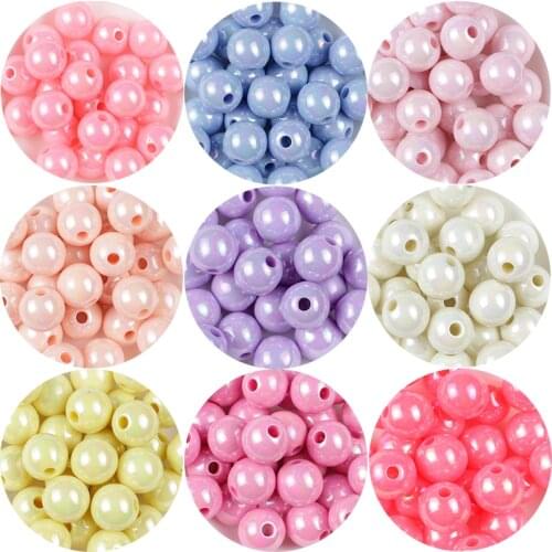 6mm 8mm 10mm Acrylic Spacer Beads Imitation Pearls Round Loose Beads For Jewelry Making DIY Garment Pearls Beads Accesories