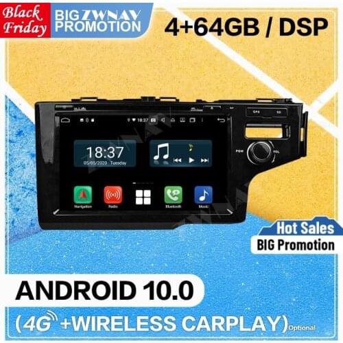 Carplay Android 10 screen Car Multimedia DVD Player for Honda FIT 2014-2017 car GPS Navigation Auto Audio Radio Stereo Head unit