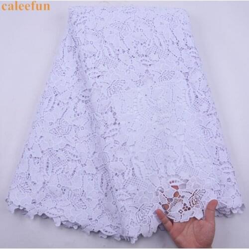 White Guipure Cord Lace Fabric 2021 High Quality Water Soluble Lace Fabric Embroidery African Lace Fabric For Wedding Y2187
