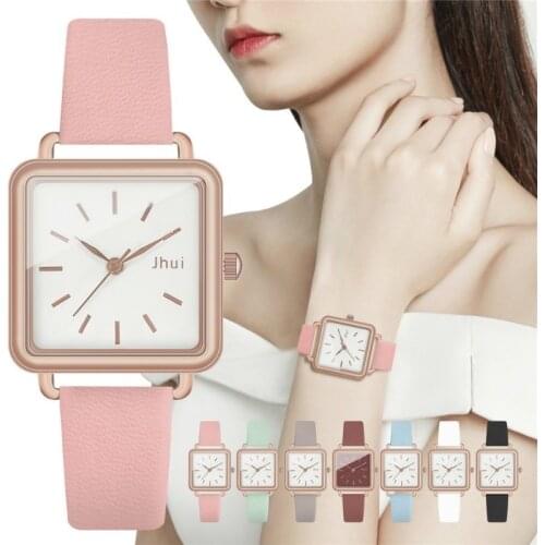 Fashion Women Square Watch Casual Leather Strap Quartz Wristwatches Clock Gift Relogio Feminino Zegarek Damski