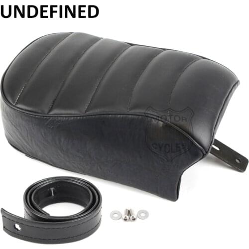 Black Motorcycle Seat Stripe Leather Rear Passenger Pad Seat Cover For Harley Sportster Iron XL883N 2016 2017 UNDEFINED