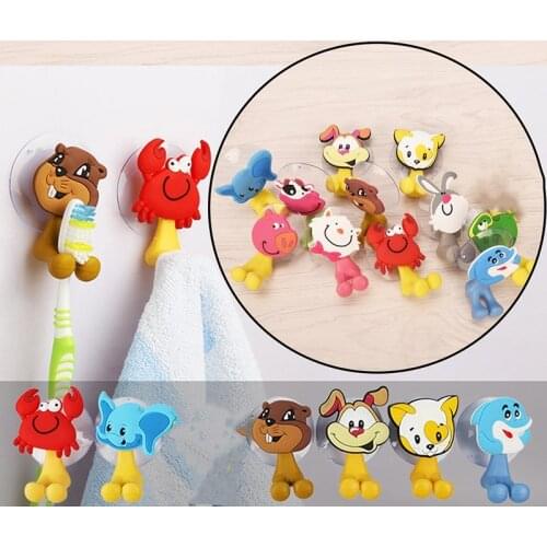 12Styles 1PC Animal Cute Cartoon Animals Suction Cup Toothbrush Holder Bathroom Accessories Set Wall Suction Holder Tool