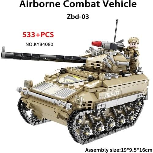 KAZI KY84080 small particle building block toy childrens puzzle military assembly tank radar model boy fighter missile car gift