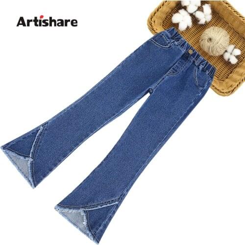 Jeans Girl Solid Color Kids Jeans For Girls Casual Style Jeans For Kids Spring Autumn Childrens Clothes 6 8 10 12 14